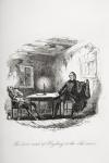 The last visit of Heyling to the old man, illustration from `The Pickwick Papers' by Charles Dickens (1812-70) published 1837 (litho)