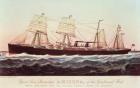 Guion Line Steamship Arizona, of the 'Greyhound Fleet', making Safe, Short and Reliable Passages across the Atlantic (colour litho)