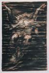 The First Book of Urizen; Bearded man swimming through water, 1794 (colour-printed relief etching)