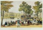 View from the North Bank of the Serpentine, 1851 (litho)