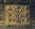 Flowering plant, detail of a panel from the circular gallery, 1631-41 (marble)