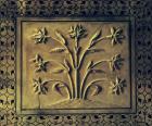 Flowering plant, detail of a panel from the circular gallery, 1631-41 (marble)