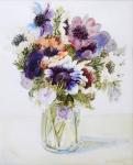 Anemones in a Glass Jug, 2000, (w/c on paper)