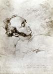 Felix Mendelssohn (1809-47) on his deathbed, c.1847 (pencil on paper) (b/w photo)