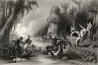 Massacre in the boats off Cawnpore in 1857, from 'The History of the Indian Mutiny', published in 1858 (engraving)