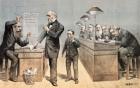 Mr Gladstone and his Clerks, from 'St. Stephen's Review Presentation Cartoon', 1 May 1886 (colour litho)