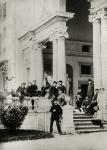 Residents of Villa Medici in Rome, photo sent and dedicated by Claude Debussy (1862-1918) to his parents, 1884-85 (b/w photo)