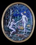 Limoges plaque depicting Adam and Eve, c.1570 (enamel)