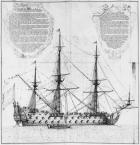Profile of a vessel in harbour, illustration from the 'Atlas de Colbert', plate 50 (pencil & w/c on paper) (b/w photo)