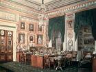 The Study of Alexander III (1845-94) at Gatchina Palace, c.1881 (w/c on paper)