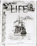 The Mayflower, front cover from 'Life' magazine, 11th October, 1883 (engraving) (b/w photo)