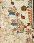 Marseille, Genoa and Venice, from a nautical atlas, 1646 (ink on vellum) (detail from 330937)