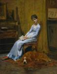 The Artist's Wife and His Setter Dog, c.1884-89 (oil on canvas)