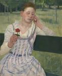 Woman with a Red Zinnia, 1891 (oil on canvas)