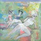 Bathers, 1996 (oil on board)