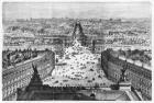 Improvements to Paris, opening of Avenue Napoleon after the building of the Butte des Moulins, 1877 (engraving) (b/w photo)
