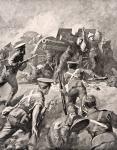 British soldiers bayonet charge German gunners, from 'The War Illustrated Album deLuxe', published in London, 1916 (litho)