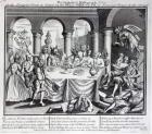 The diabolical maskquerade, or the the dragons-feast as acted by the Hell-Fire-Club, at Somerset House in the Strand, c.1721 (etching)