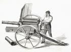 Revolving cannon patented by J. A. de Brame in 1861, from 'The Universal Museum', published 1862 (engraving)