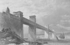 Menai Straits, Wales - The Britannia Tubular Railway Bridge from 'Cyclopaedia of Useful Arts & Manufactures', edited by Charles Tomlinson, c.1880s (engraving)