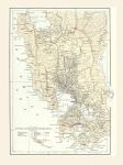 Map of Manila, Philippines and the seat of war during the Spanish-American War of 1898.