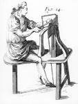 Carpenter making fretwork (engraving)