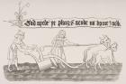Man and Woman Ploughing a Field, after a miniature from an Anglo-Saxon manuscript, from 'Le Moyen Age et La Renaissance' by Paul Lacroix (1806-84) published 1847 (litho)