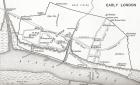 Map of London in the 11th century, from 'A Short History of the English People' by J. R. Green, published 1893 (litho)