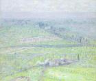 Tuscan landscape (oil on panel)