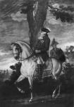 Equestrian Portrait of Frederick William II (1744-97) King of Prussia (engraving) (b/w photo)