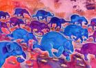 Elephants, 1998, (ink and gouache)