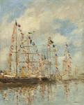 Yacht Basin at Trouville-Deauville, c.1895-6 (oil on wood)