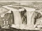 Niagara Falls, after a sketch made by Father Hennepin in 1677, from 'American Pictures' published by the Religious Tract Society, 1876 (engraving)