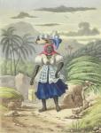 Milkwoman, plate 10 from 'Sketches of Character...', 1838 (colour litho)