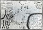 Field Plan for the Battle of Arques (engraving) (b/w photo)
