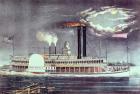 Moonlight on the Mississippi, published by Nathaniel Currier (1813-88) and James Merritt Ives (1824-95) (colour litho)