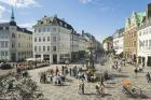 Looking up Stroget from Hojbro Plads , Copenhagen, Denmark (photo)