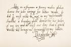 Queen Elizabeth I of England, 1533 - 1603. Hand writing sample.