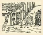 A 16th century fire brigade at work. From a contemporary print.