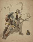 A Private Infantry of the Line (possibly 27th Regiment, "Hesse Cassell"), 1790-1809 (watercolour)