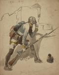 A Private Infantry of the Line (possibly 27th Regiment, "Hesse Cassell"), 1790-1809 (watercolour)