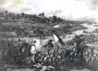 Battle of Paceo (Manila), Philippines, 4th-5th February 1899 (litho) (b&w photo)