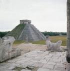 El Castillo, view from the Temple of Warriors, showing Chacmool (photo)