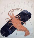 Langoustine with a Block of Charcoal, c.1830 (colour woodblock print)