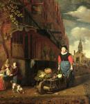 Dutch Genre Scene, 1668 (oil on panel)