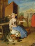 Vegetable Seller, Covent Garden, c.1726 (oil on panel)