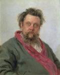 Portrait of Modest Petrovich Moussorgsky (1839-81) 1881 (oil on canvas)