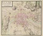 Map of Paris and its Surroundings, from 'Oisivetes' (colour engraving)