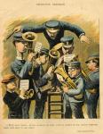 Band rehearsal, from the back cover of 'Le Rire', 16th April 1898 (colour litho)