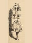 Alice grows taller, from 'Alice's Adventures in Wonderland' by Lewis Carroll, published 1891 (litho)